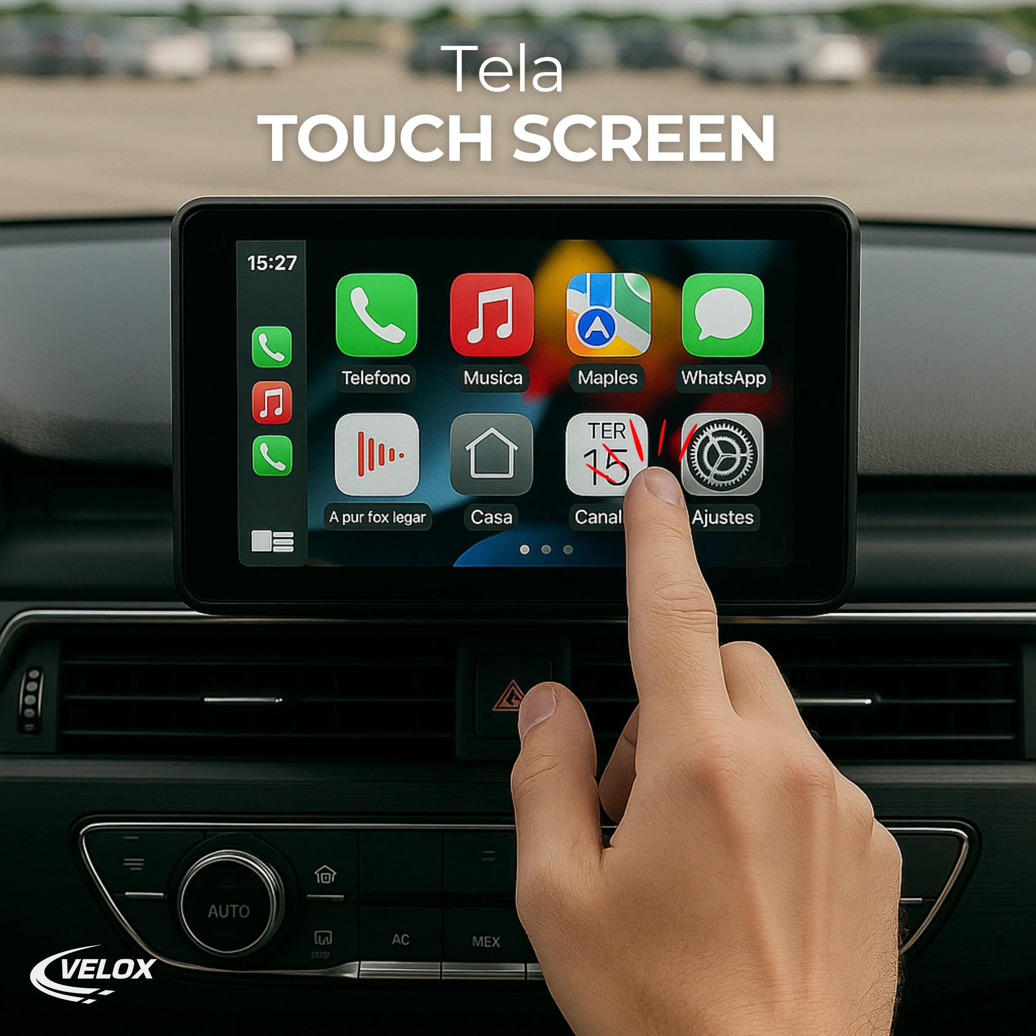 Multimídia Conecte Play Pro - Carplay Portátil Universal + Câmera de Ré de Brinde